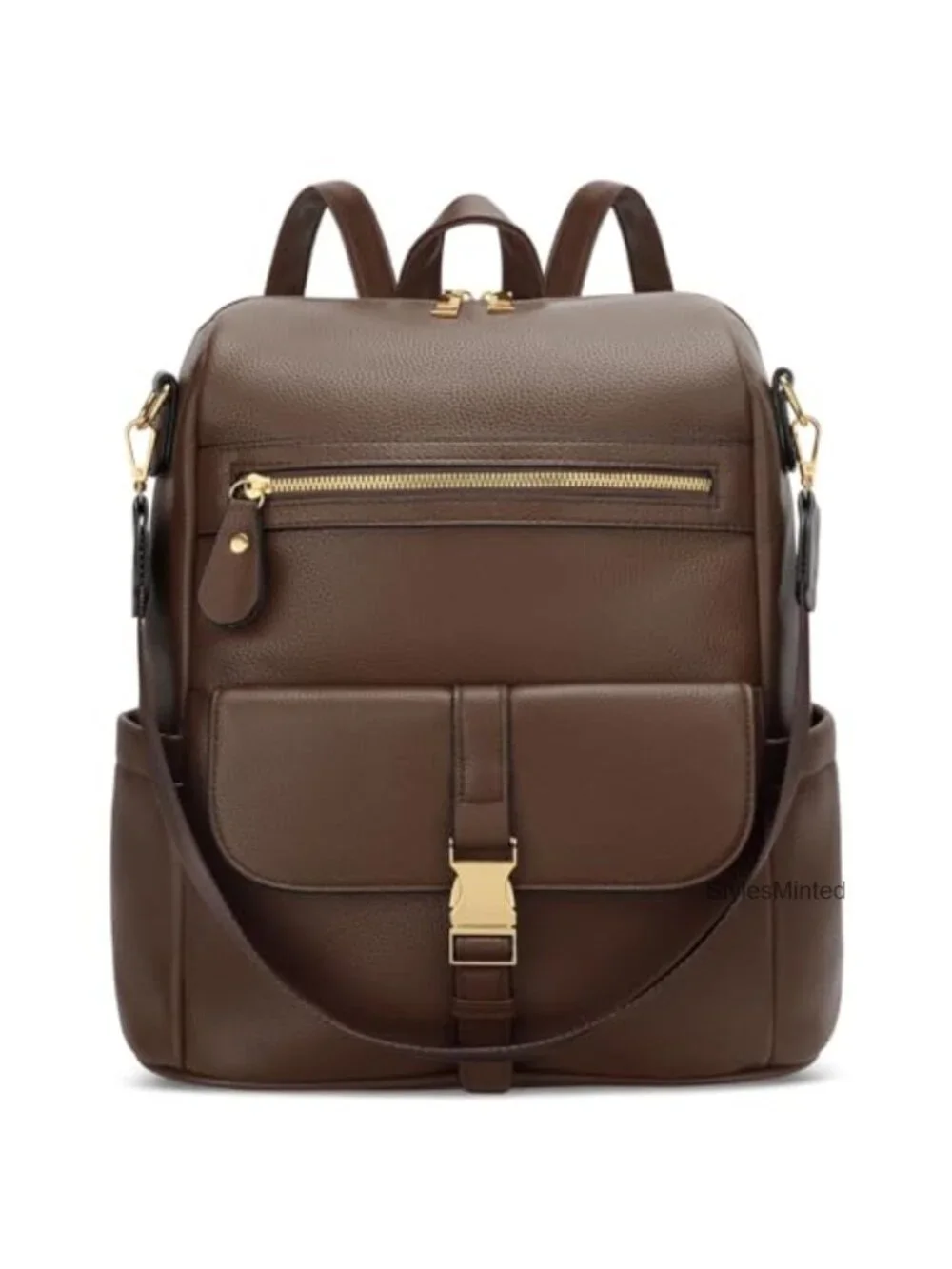 Women's Faux Leather Anti-Theft Travel Backpack with USB Port, Fits 13